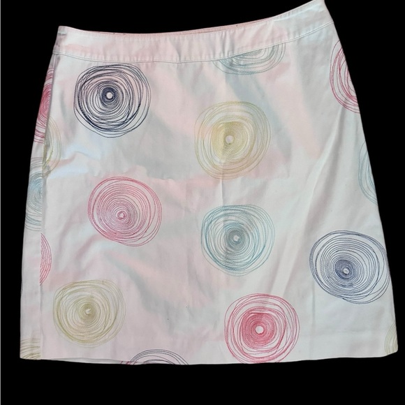 Boden Preppy A-Line Skirt with Multicolor Swirl Pattern - Picture 6 of 10